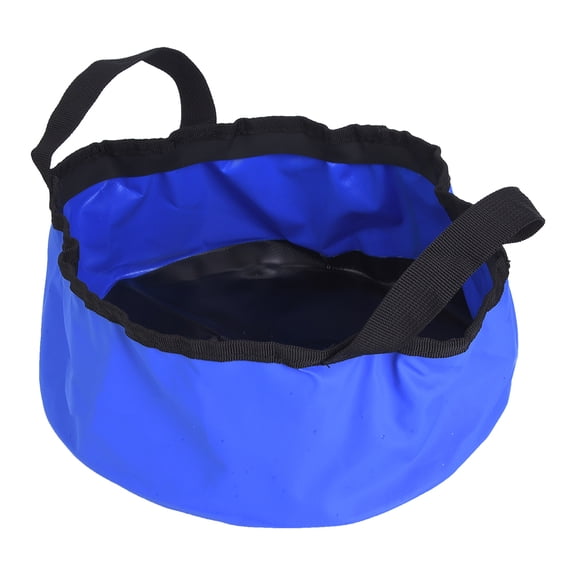 M Buder PVC Outdoor Portable Round Folding Bucket Wash Basin 7.5L for Traveling Camping Picnic Blue (11.2 inches / 28.5 cm)