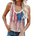thumbnail image 2 of WISEFIN Women American Flag Print Tee Sleeveless Round Neck USA Flag Tank Top T-Shirt, 2 of 4