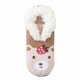 thumbnail image 3 of Wuxian Cozy Socks Thick Plush Lined Cute Print Slipper Socks Grip Cozy Comfort Winter Warmth Low Cut Socks Breathable Lightweight Footwear,Khaki,One Size, 3 of 3