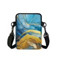 thumbnail image 2 of Chririnla Marble Portable Cross Body Purse, Polyester Shoulder Bag with Pockets Cross Body Phone Purse for Daily Use Travel, 2 of 7