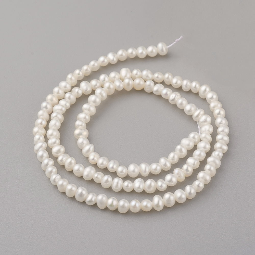 1 Strand Natural Cultured Freshwater Pearl Beads Strands Potato Seashell Color 4x3~3.5mm Hole: 0.5mm about 99pcs/strand 14.17 inch(36cm)DIY