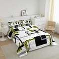thumbnail image 2 of YST Couette Rayée Noire et Blanche Double, Literie Motif Léopard Doré, Ensembles de Literie Géométriques avec Couette, Courtepointe Réversible Carrée Moderne avec 2 Taies d'Oreiller Déco de Chambre, 2 of 5