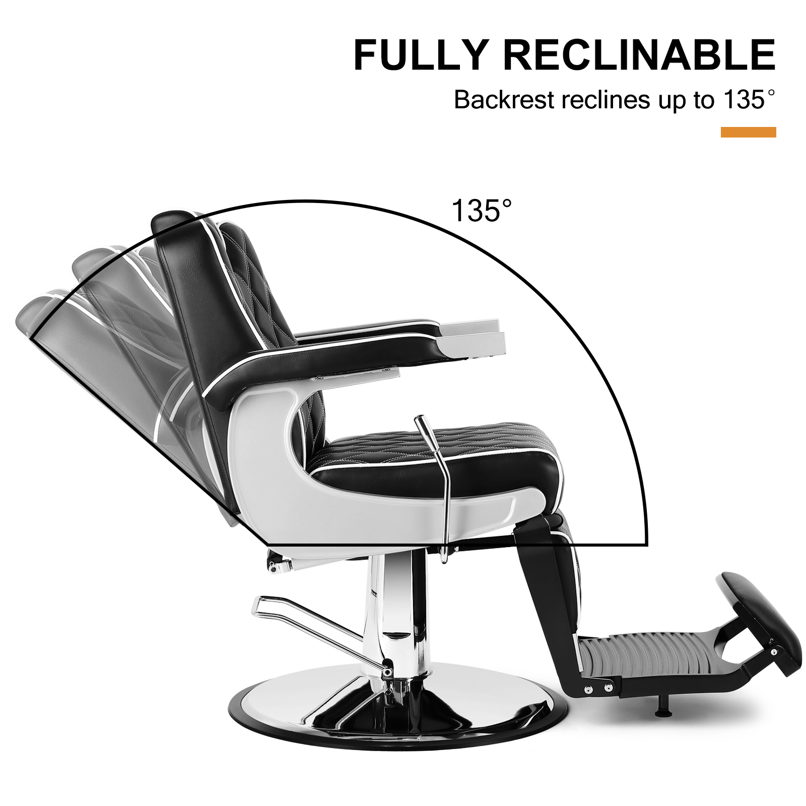 Classic Black Hydraulic Barber Chair - All Purpose, Adjustable, With Footrest