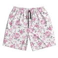 thumbnail image 3 of Uemuo Rose Flowers Pattern Men's Swim Trunks Hawaiian Beach Bathing Suit Swimsuits Beach Quick-Dry Shorts with Pockets-, 3 of 9