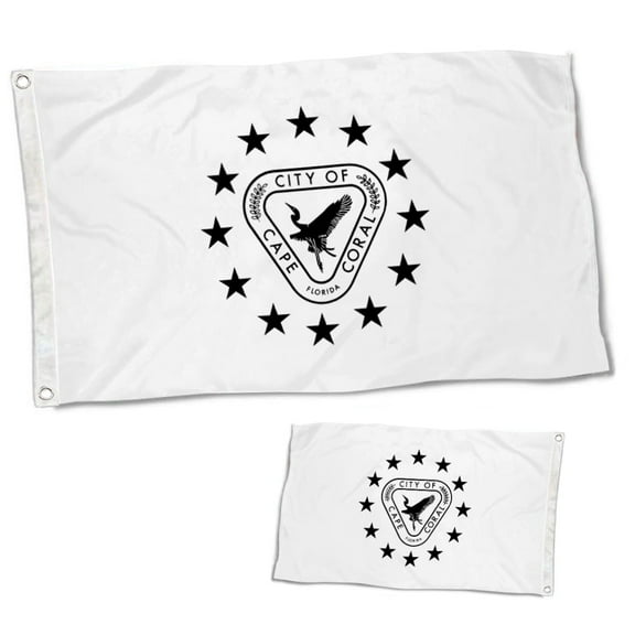 Double Sided City of Of Cape Coral Flag Florida Banner with Brass Grommets 3x5 Feet
