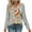 Gray, variant on HOMBOM Womens Gray T-Shirts V-Neck Graphic Casual Tops Long Sleeve for Ladies Floral