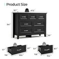 thumbnail image 2 of LINSY HOME Dresser for Bedroom, Long Dresser with 7 Drawers and Antique Handles, Chest of Drawers for Living Room, Entryway and Hallway, Black, 2 of 7