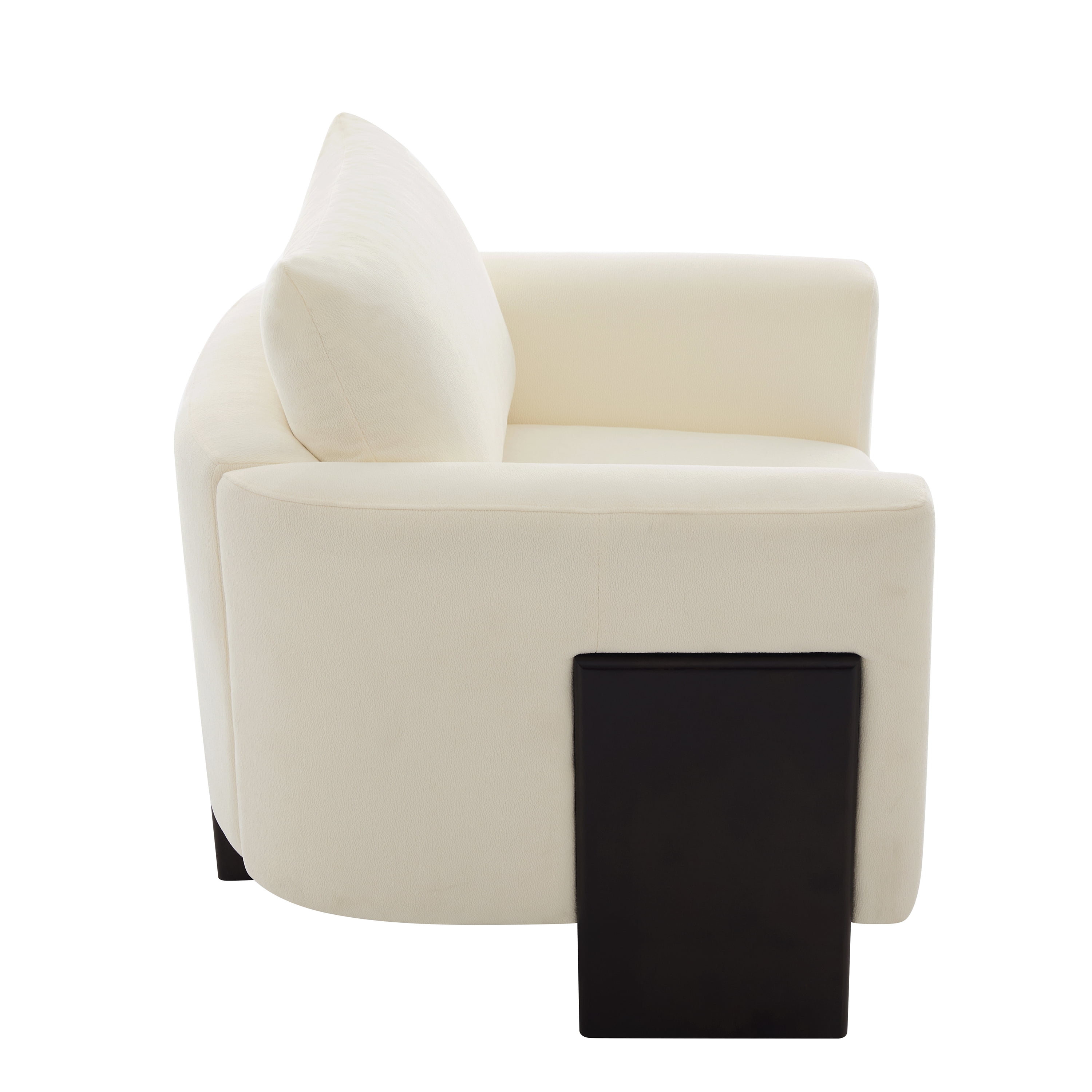 Euroco Mid Century Modern Accent Chair,Upholstered Armchair Single Sofa with Rubber Wood Legs,Comfy Reading Chair for Bedroom, Living Room,Office,Beige