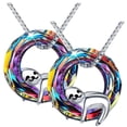 thumbnail image 1 of Collar Osos Peresozo SlothyNeck08 2 Pzas Collar Oso Perezoso/Aro Gris/Multicolor Metal. High Monaco MXNEC-002, 1 of 2