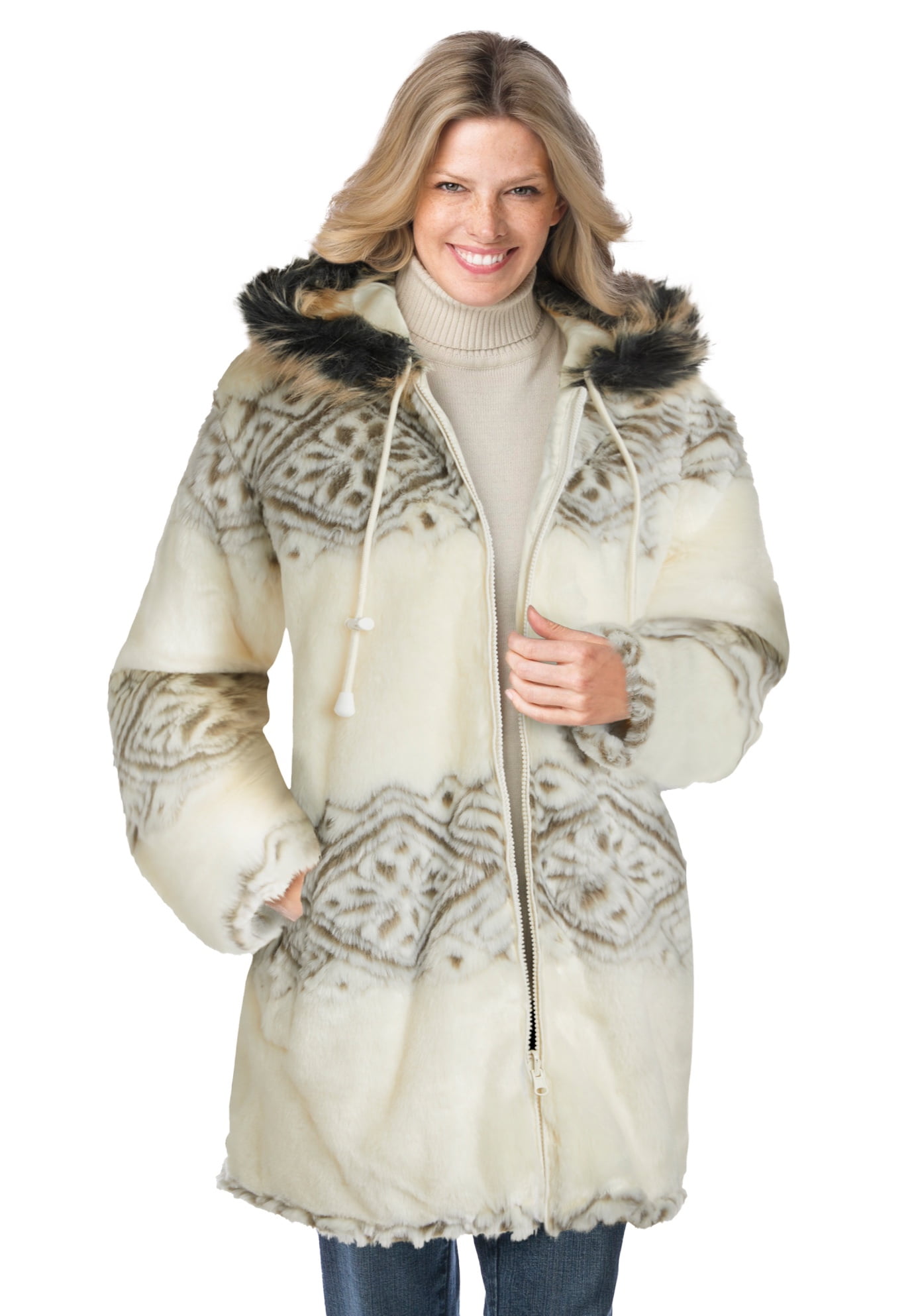 Woman Within Plus Size Faux Fur Snowflake Print Guyana Ubuy