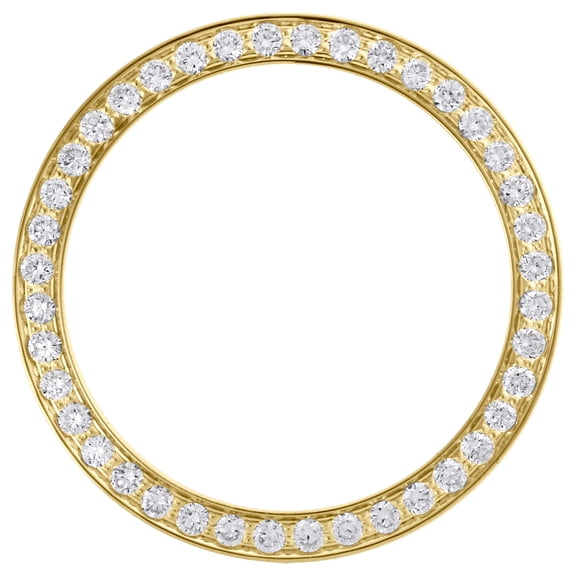 Solid Yellow Gold Diamond Bezel For 26mm Rolex DateJust President Watch 0.80 CT.