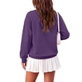 thumbnail image 4 of Lumtrix Womens Oversized Sweatshirts Fleece Solid Tops Fall Winter Crewneck Pullover Caasual Long Sleeve Shirts Purple 2XL, 4 of 4