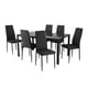 thumbnail image 1 of Juego de Comedor Mesa De Vidrio 6 Sillas De Metal Asiento Acojinado KingsHouse negro, 1 of 7