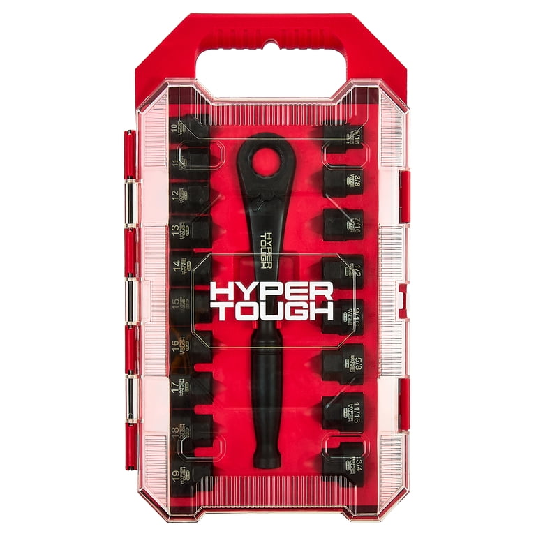 Hyper Tough 19-Piece 3/8-Inch Drive Nano Low-Profile Socket Set