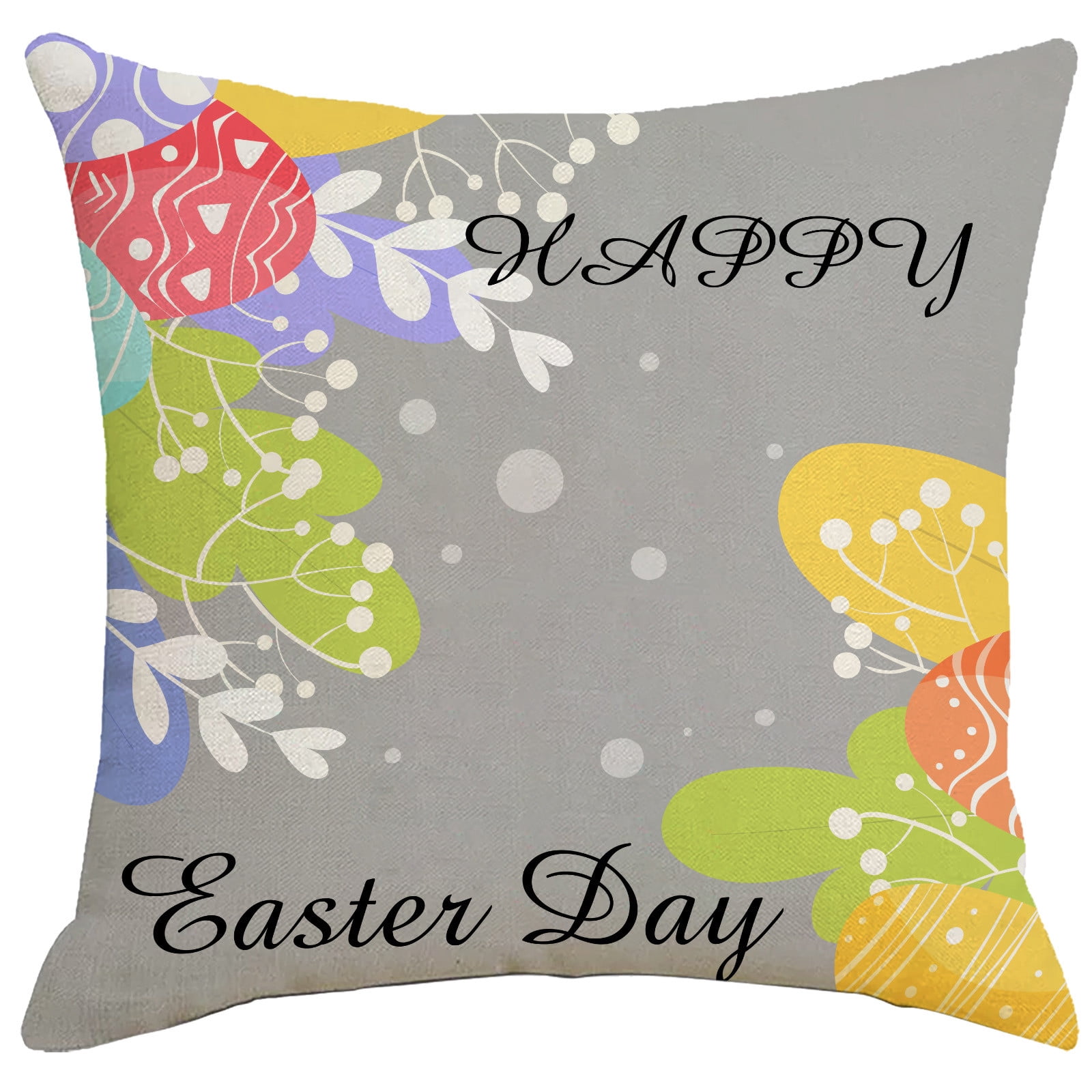 Rovga Home Decorative Pillow Covers Happy Easter Throw Pillow Covers