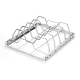 thumbnail image 1 of Plegable Acero Inoxidable Grande Rib Rack Barbacoa Parrilla Barbacoa Rack 5 Ranuras, 1 of 11