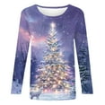 thumbnail image 4 of Odbmxy Christmas Womens Tops Graphic Long Sleeve T-Shirts Women Casual Holiday Purple Regular Funny Tops, 4 of 9