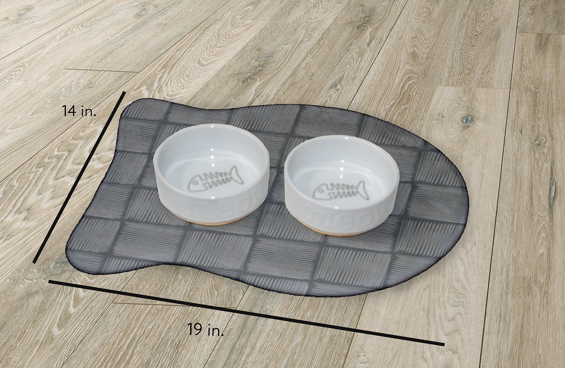 Simply Daisy Basketweave Fish Shape Pet Feeding Mat for Cats