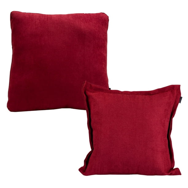 Set de 2 Cojines Decorativos (1 Cuadrado + 1 Cuadrado Grande) Red Rojo