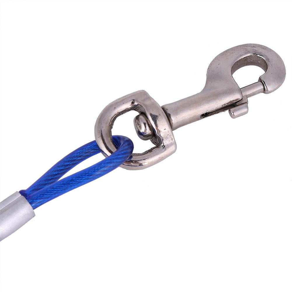 Ejoyous Long Steel Wire Dog Leash Outdoor Camping Picnic Strong Pet Safety Cable Rope 5mm 5m Steel Wire Dog Leash Dog Lead Rope Blue 5mm 5m