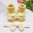 thumbnail image 5 of Quealent Baby Girl Boy Warm Cotton Booties Newborn Infant Soft Non-Slip Ankle Boots First Walkers Slippers Socks Shoes Yellow for Size lnfant One Size, 5 of 5