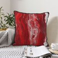 thumbnail image 6 of Velvet Rimmed Pillowcase Is Not Easy To Open Line Deformation Invisible Zipper Opening And Closing Only Pillowcase Does Not Contain Pillow Core Red Marble_1 18"X18", 6 of 8