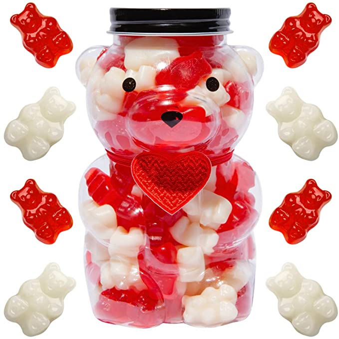 Mother’s Day Gummy Bear Jar Filled with 1 lb of Gourmet Red & White