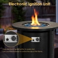 thumbnail image 3 of TLGREEN 30" Propane Fire Pit Table with Lid and Blue Stone, 50,000 BTU Auto-Ignition Round Gas Fire Pit for Outdoor, Backyard (Gray), 3 of 10