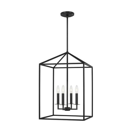 

Newhouse Lighting Transitional Medium Four Light Hall / Foyer Hanging Modern Light Fixture Midnight Black