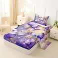 thumbnail image 2 of Erosebridal Chic Vintage Flowers Twin Sheet Sets 3pcs For Teens Adults,Purple Golden Butterflies Bedding For Girls, 2 of 5