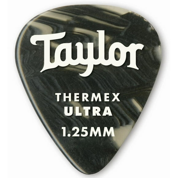 Taylor Picks - Premium 351 Thermex Ultra, Black Onyx, 1.25 mm, 6 Pack