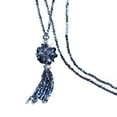 thumbnail image 6 of Eosunjian Faux Crystal Necklace Knotted Beaded Long Tassel Shiny All Match Good Gloss Women Long Pendant Sweater Necklace Jewelry Gift Navy Blue, 6 of 13