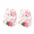 thumbnail image 2 of U8MO 100 pcs Transparent Resin Cabochons Rabbit with Strawberry Mixed Shpas 19~23mm, 2 of 4