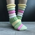 thumbnail image 6 of MZXELPRJD No Show Socks Womens Winter Color Striped Tube Socks Warmth Color Matching Wool Socks, Womens Socks Size 9-11 Green, 6 of 7