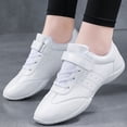 thumbnail image 5 of GlideMoves White Girls Cheerleading Dancing Shoes Youth Team Athletic Training Tennis Walking Breathable Competition Cheer Sneakers Big Kid Size 3.5, 5 of 7