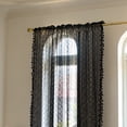 thumbnail image 4 of Nvzi Cortinas elegantes transparentes - 1 cortina negra transparente para sala de estar, 150cm*214cm - Cortinas de encaje para ventana, cortinas transparentes que filtran la luz,, 4 of 5