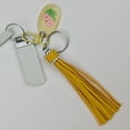thumbnail image 2 of Goosavvy Faux Leather Tassel Keychain with Resin Tulip Charm, Yellow, 2 of 7