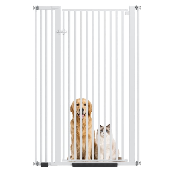 55" Extra Tall Pet Gate for Cat/Dog,No Drilling Pressure Mounted Cat Fence Safety Gate for Stairs, Hallways , 32.68"-38.19" Wide, 1.18" Ultra Narrow Spacing Dog Gate