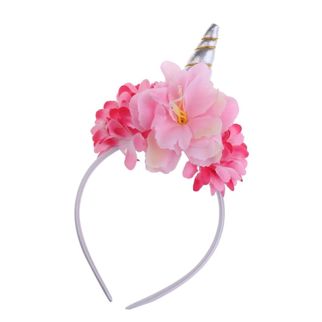 Cinta de Cabeza Poni de Flor Sunnimix Diadema Unicorno Cuerno Multicolor