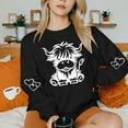 thumbnail image 6 of successthop Sweatshirts for Women Western Cow Crewneck Long Sleeve Sweater Pullover Tops Casual Print Stylish Outwear, 6 of 6