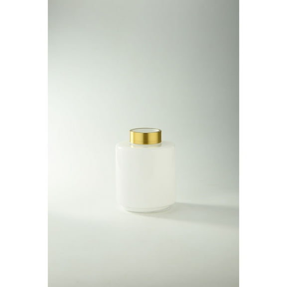CC Home Furnishings 7.5" White and Gold Hand Blown Glass Tabletop Vase