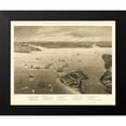thumbnail image 2 of Wells 14x12 Black Modern Framed Museum Art Print Titled - Fortress Monroe Virginia - Wells 1862, 2 of 5