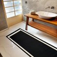 thumbnail image 4 of Machine Washable Area Rug Non Slip Backing & Ultra-Thin & Stain Resistant & Eco Friendly & Family and Pet Friendly - Everest Geometric Modern Bordered Black & Creme Design, 4 of 5