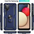 thumbnail image 2 of for Samsung Galaxy A03S Case,Galaxy A03S Case with HD Screen Protector,[Military Grade] Ring Car Mount Kickstand Hybrid Hard PC Soft TPU Shockproof Protective Case for Samsung A03S (Blue), 2 of 12
