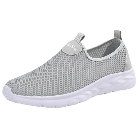 

SZXZYGS Mens Sneakers Size 10 Wide Men Sports Shoes Fashionable New Pattern Simple and Solid Color Mesh Breathable Flat Bottom Comfortable and Non Slip Lightweight Slip On