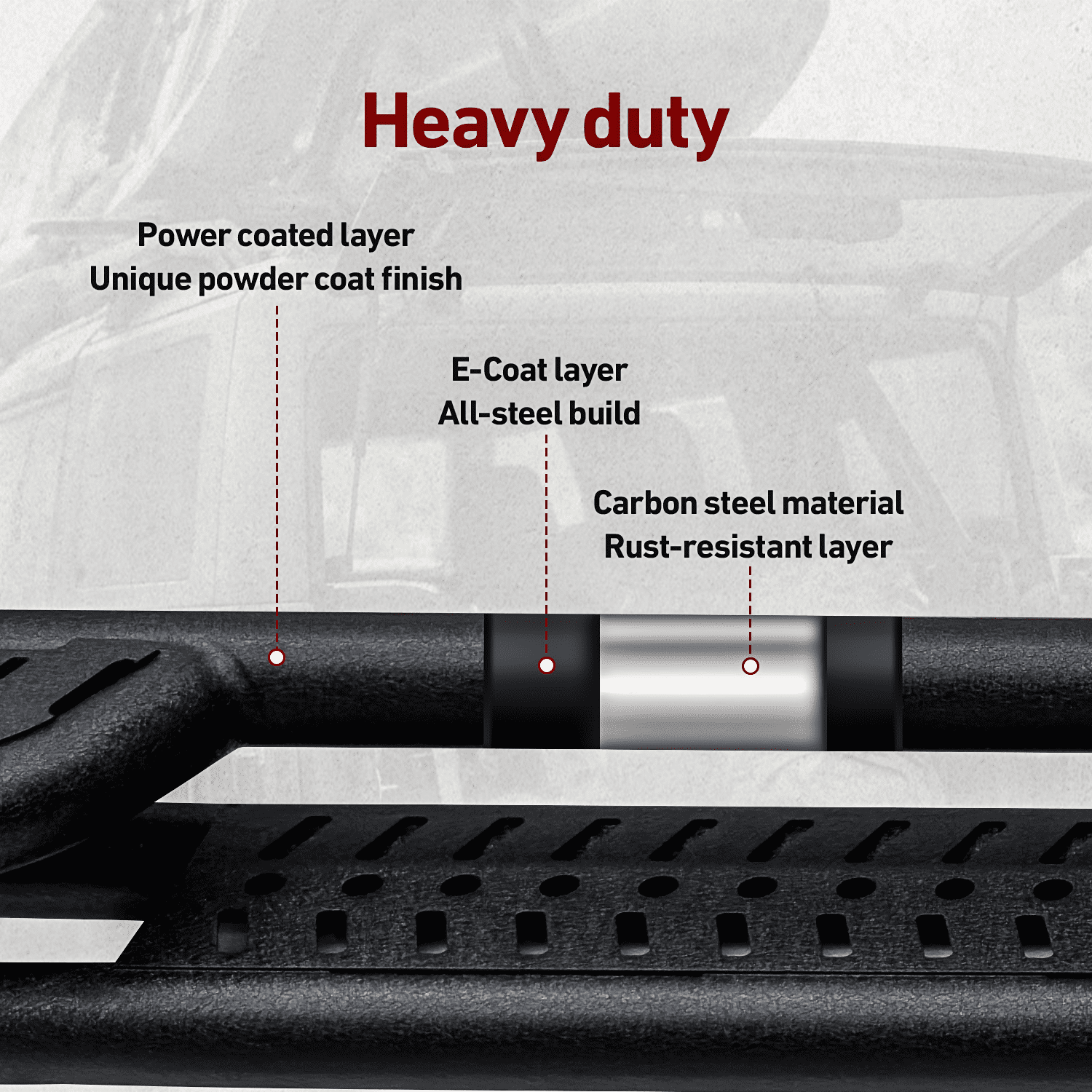 Vijay Running Boards Compatible with 2019-2020-2021-2022-2023-2024 Dodge Ram 1500 Classic Crew Cab Bolt-on Side Steps Rails Steel Nerf Bars