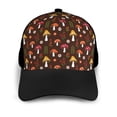 thumbnail image 3 of Yiaed Woodland Mushroom with Flowers and Berries Print Baseball Cap Dad Hat Polo Style Plain Blank Adjustable Size, 3 of 5