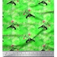 thumbnail image 1 of Soimoi Green Rayon Fabric Texture,Floral & Weapon Print Fabric by The Yard 42 Inch Wide, 1 of 1