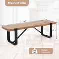 thumbnail image 3 of Costway 60" Long Hallway Bench Entryway Bench with Metal Frame Farmhouse Wooden Shoe Rack, 3 of 10