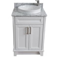 thumbnail image 5 of Bellaterra Home 400700-25-WH-WMRD 25 in. Single Round Sink Vanity with Carrara Marble Top, White, 5 of 11